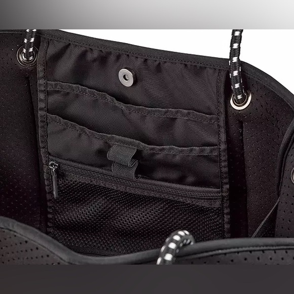 CALIA Golf Neoprene‎ Tote Black Expandable Snap Bag Removable Bottom Handles $64 - Picture 10 of 13